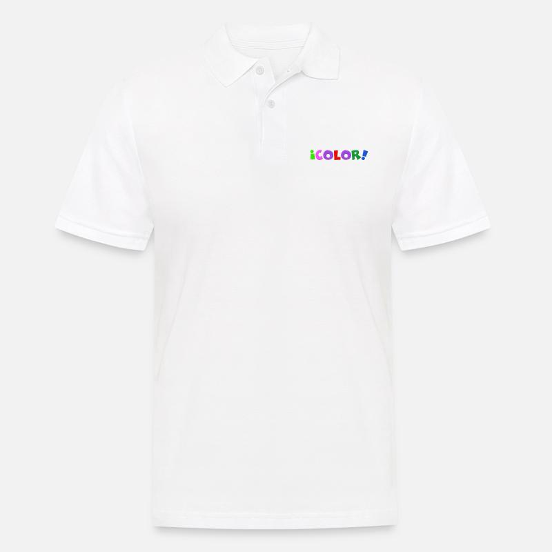 Couleur lettres couleurs - Polo Homme - blanc