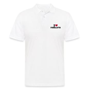 I Love Forklifts Forklift Operator - Men's Polo Shirt - white - Front - Kai (181cm)