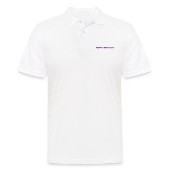 ALLES GUTE ZUM GEBURTSTAG. ALLES GUTE ZUM GEBURTSTAG. JAHRESTAG. - Männer Poloshirt - Weiß - Vorne - Kai (181cm)