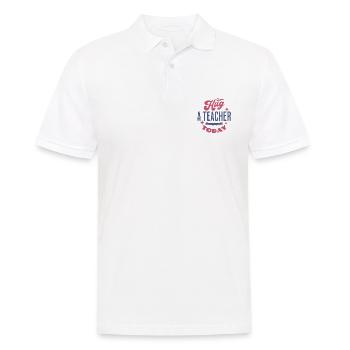 Hug a teacher today - Men's Polo Shirt - white - Front - Kai (181cm)