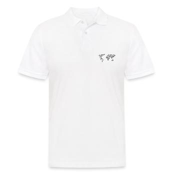 Ligne géométrique de la carte du monde - Polo Homme - blanc - Devant - Kai (181cm)