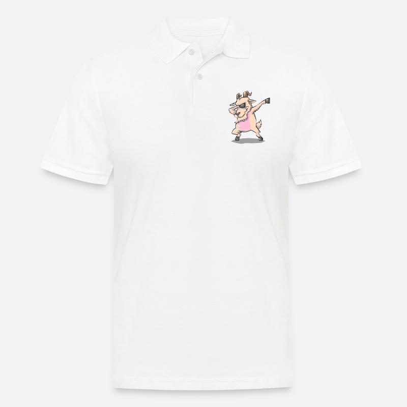 Dabbing Goat Ziege Ziegen - Männer Poloshirt - Weiß