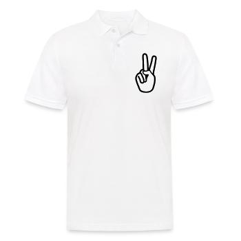 Hand Peace - Männer Poloshirt - Weiß - Vorne - Kai (181cm)