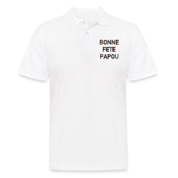 FÊTE DES PÈRES. BONNE FÊTE PAPA. PAPA. BONNE FÊTE - Polo Homme - blanc - Devant - Kai (181cm)