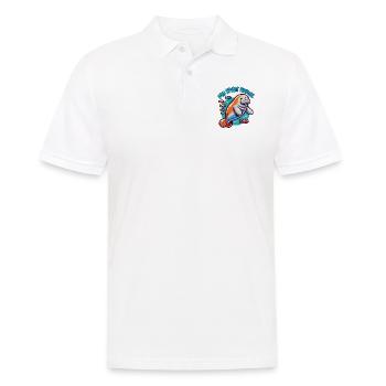 Seekuh mit vielen bunten Fischen - Männer Poloshirt - Weiß - Vorne - Kai (181cm)