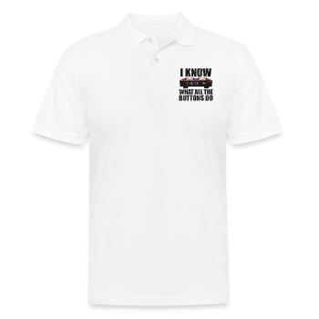 Ich weiß, was alle Tasten tun - Männer Poloshirt - Weiß - Vorne - Kai (181cm)