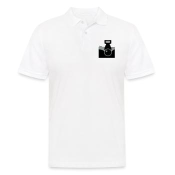 Kamera - Männer Poloshirt - Weiß - Vorne - Kai (181cm)