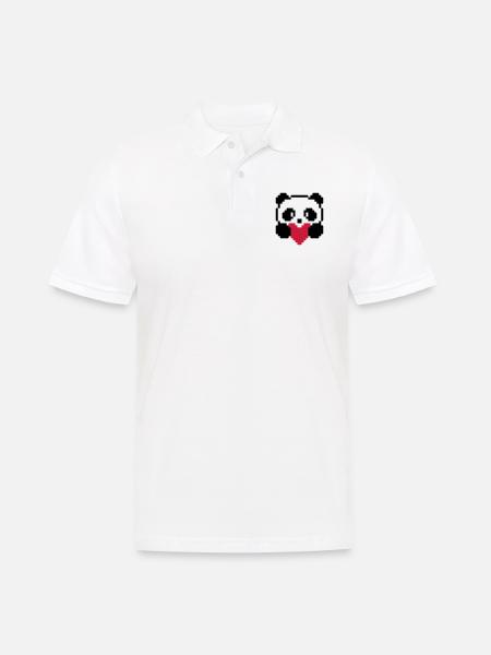 panda-coeur - Polo Homme - blanc