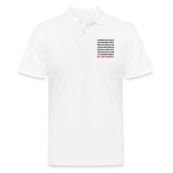 Be Different - Être différent - Binaire - - Polo Homme - blanc - Devant - Kai (181cm)