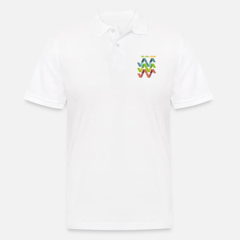 HORIZONTAL WHITE SUBURB - Männer Poloshirt - Weiß