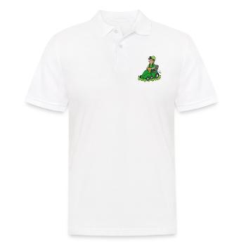 Jardinier avec tondeuse - Polo Homme - blanc - Devant - Kai (181cm)