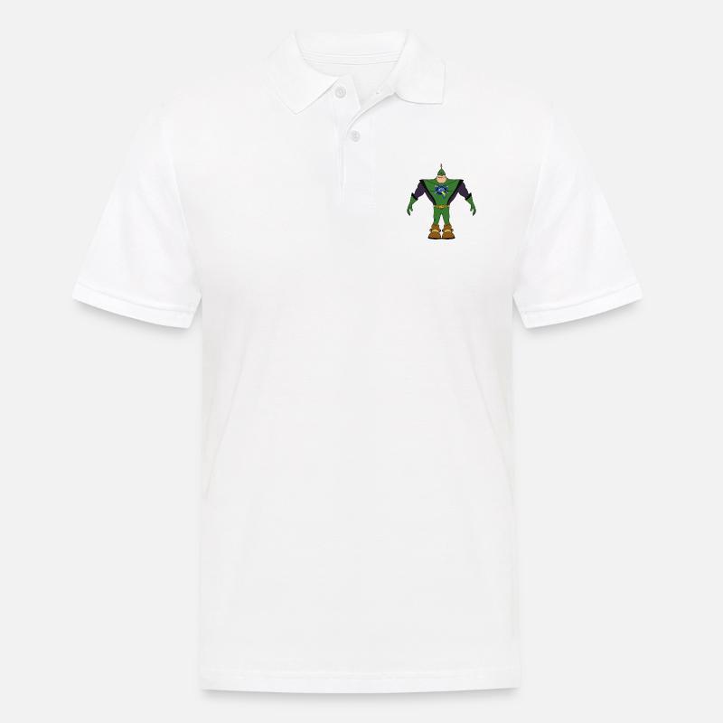 Captain Qwark - Männer Poloshirt - Weiß