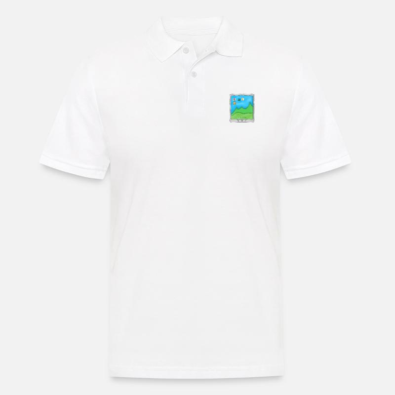 Tablette Handy Smartphone Logo Design Grafik Bild - Männer Poloshirt - Weiß