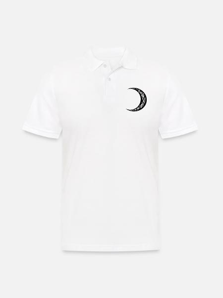 wassende maan tattoo maan tribal tattoo - Mannen poloshirt - wit