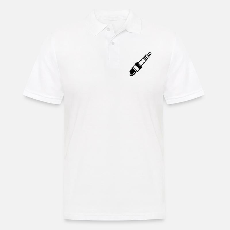 Zündkerze - Männer Poloshirt - Weiß