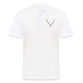 chapelet bijoux collier croix croire direct christ - Polo Homme - blanc - Devant - Kai (181cm)