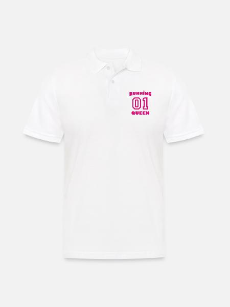 Running Queen - pink - Männer Poloshirt - Weiß