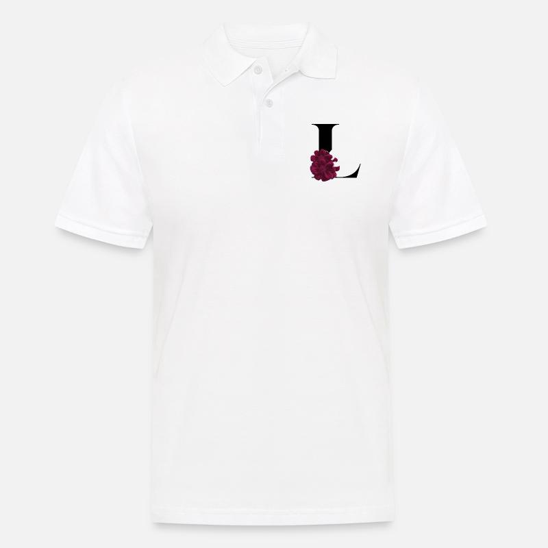 Buchstabe L blühend - Männer Poloshirt - Weiß