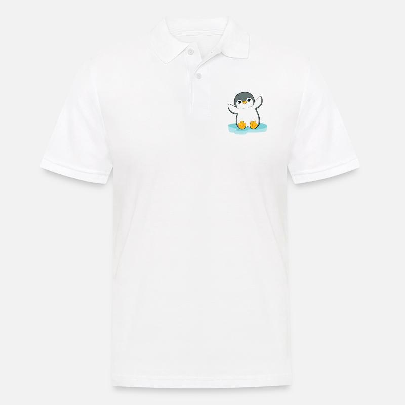 Pinguin - Männer Poloshirt - Weiß