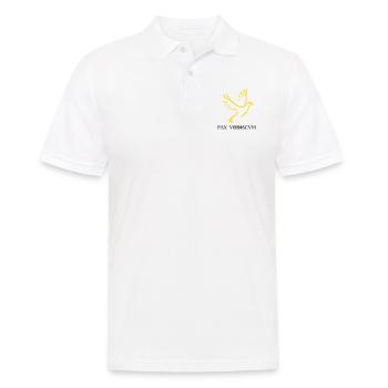 Pax vobiscum - Friede sei mit euch! - Männer Poloshirt - Weiß - Vorne - Kai (181cm)