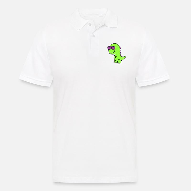 Cool Dino - Männer Poloshirt - Weiß