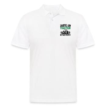 Juste un tracteur. de plus promis. agriculteur - Polo Homme - blanc - Devant - Kai (181cm)