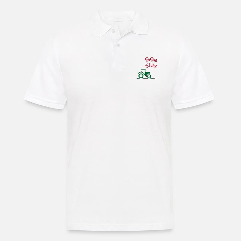 Papas Stolz Traktor - Männer Poloshirt - Weiß