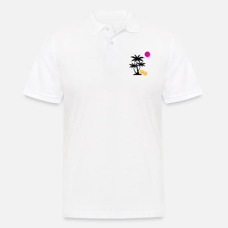 Palm Coucher de soleil - Polo Homme - blanc