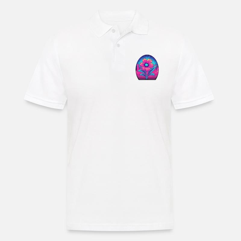 Blume - Männer Poloshirt - Weiß