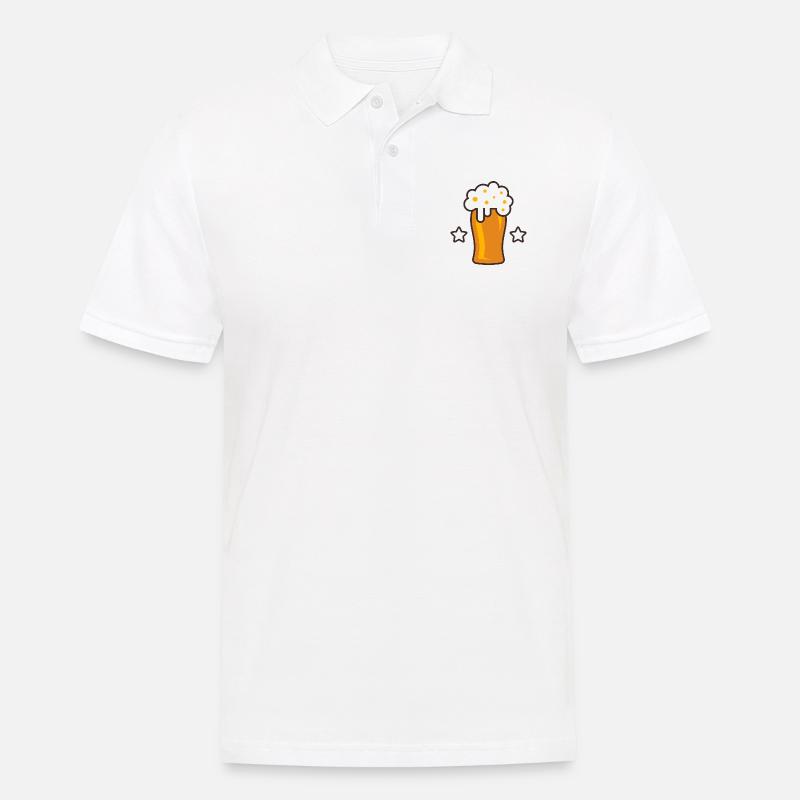 Bier Logo 2 - Männer Poloshirt - Weiß