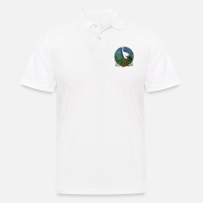Storchvogel - Männer Poloshirt - Weiß