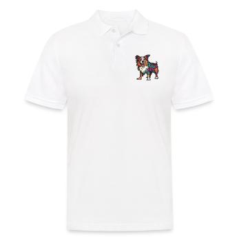 Border Collie Hund Halloween Comic Lustig - Männer Poloshirt - Weiß - Vorne - Kai (181cm)