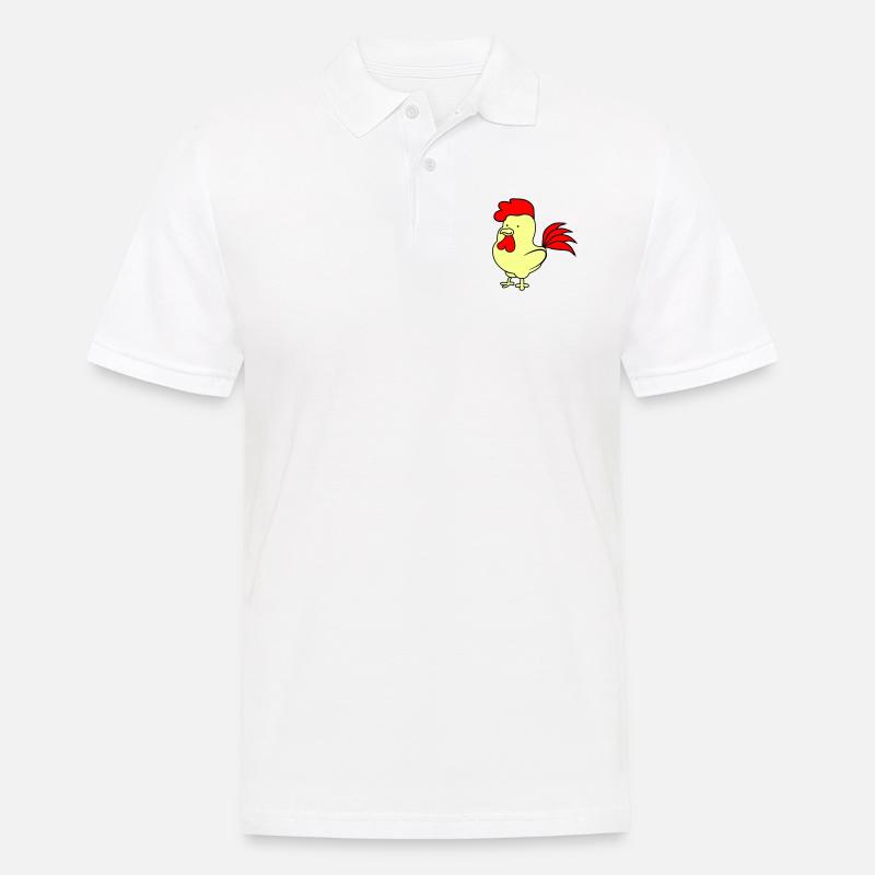 Hahn - Männer Poloshirt - Weiß
