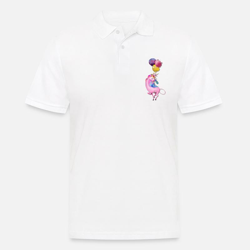 süßes Einhorn - Männer Poloshirt - Weiß
