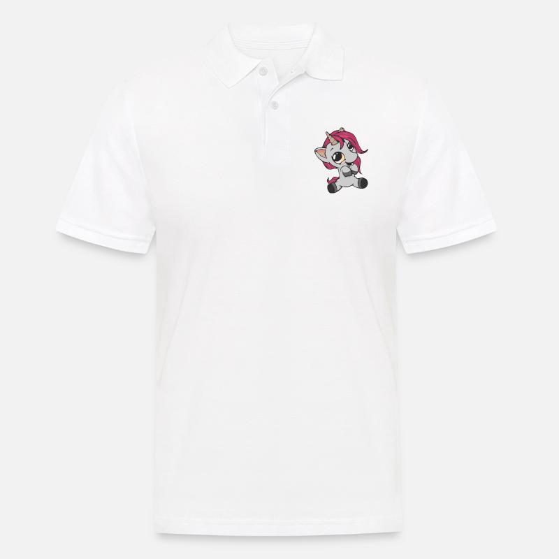Niedliches Einhorn Kinder - Männer Poloshirt - Weiß