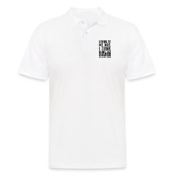 Lustiges Papa-Witz-Zitat-Geschenk für Ehemann Vater - Männer Poloshirt - Weiß - Vorne - Kai (181cm)