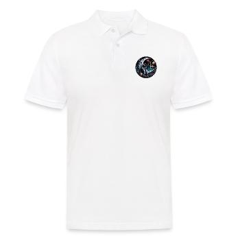 Astronaut sitzt auf der Mondsichel und angelt - Männer Poloshirt - Weiß - Vorne - Kai (181cm)