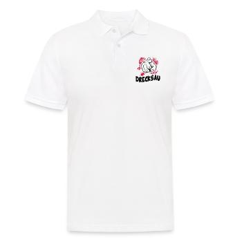 Drecksau Lustig Stinkefinger Zeigefinger - Männer Poloshirt - Weiß - Vorne - Kai (181cm)