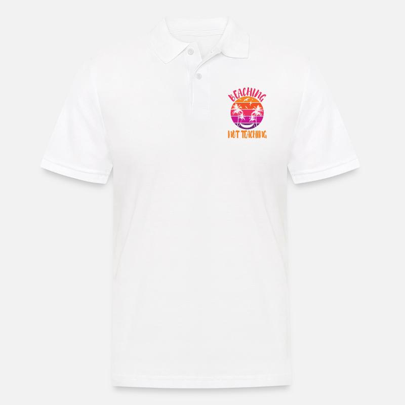 Beaching not Teaching - Männer Poloshirt - Weiß