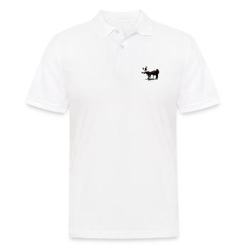 Pig Stencil White and Black - Men's Polo Shirt - white - Front - Kai (181cm)