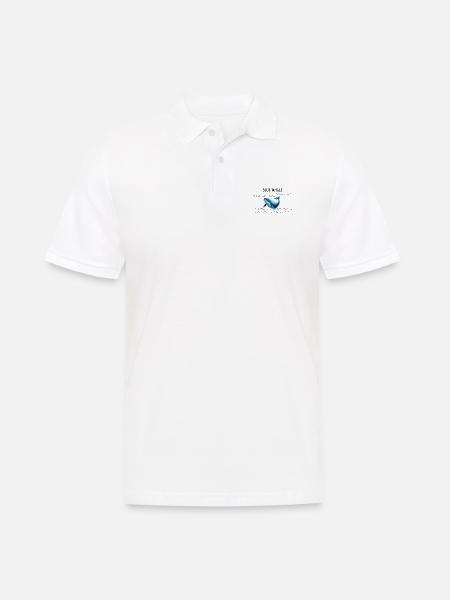 Blåhval smart design for gutter og jenter - Poloskjorte for menn - hvit