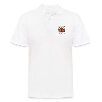 Don't Hurry Be Hairy Highland Cow - Männer Poloshirt - Weiß - Vorne - Kai (181cm)
