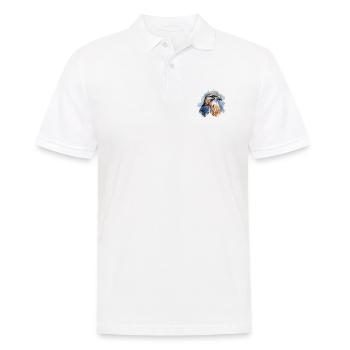 Falke Aquarell Porträt - Männer Poloshirt - Weiß - Vorne - Kai (181cm)