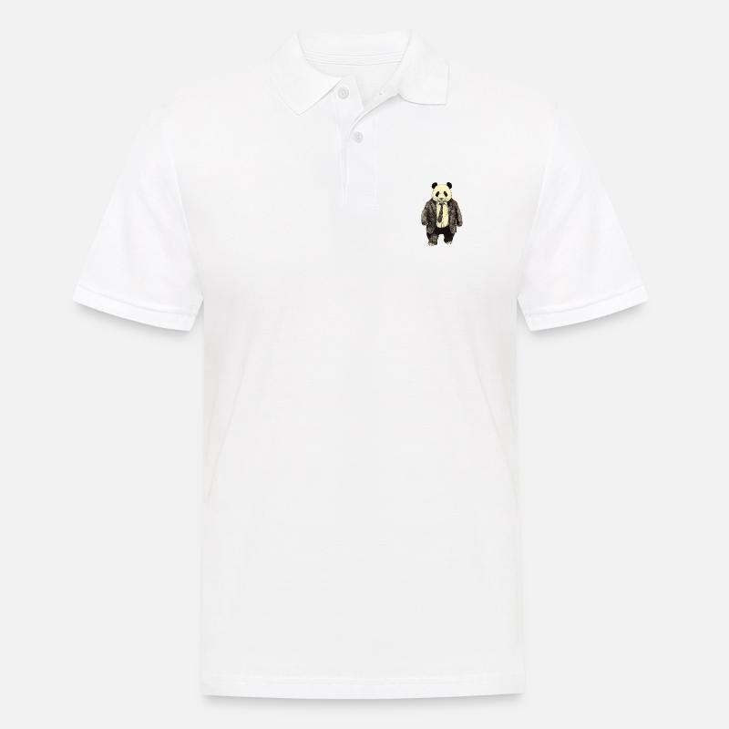 Executive Panda – Eleganz Trifft Auf Gefährdung - Männer Poloshirt - Weiß