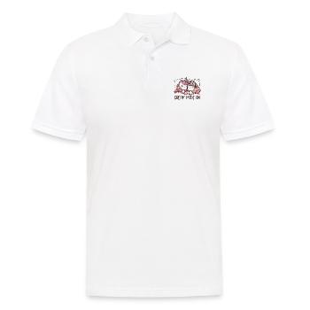 Funny sleeping unicorn dream mode in front of the - Men's Polo Shirt - white - Front - Kai (181cm)