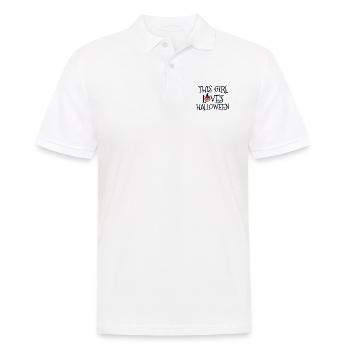 THIS GIRL LOVES HALLOWEEN - Männer Poloshirt - Weiß - Vorne - Kai (181cm)