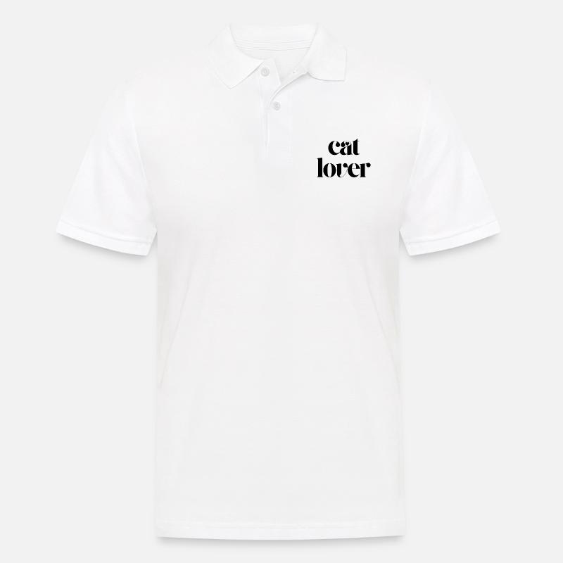 cat lover - Men's Polo Shirt - white