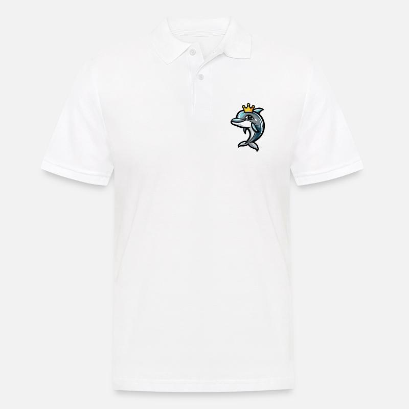 Dolphin Comic Crown - Men's Polo Shirt - white