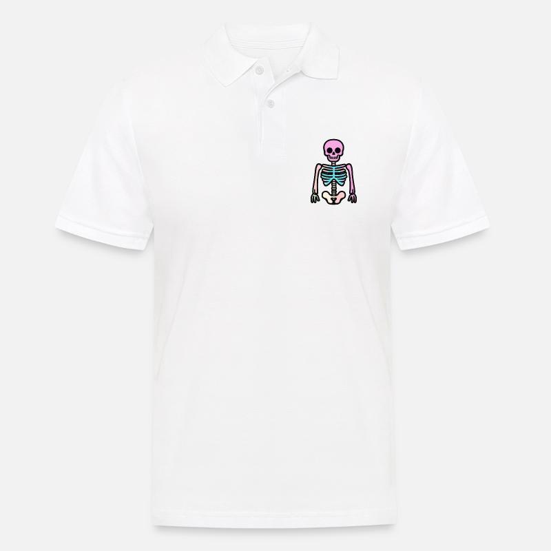 Skelett Halloween Comic - Männer Poloshirt - Weiß