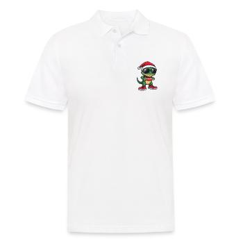 Lézard Gecko Noël Moche Noël - Polo Homme - blanc - Devant - Kai (181cm)